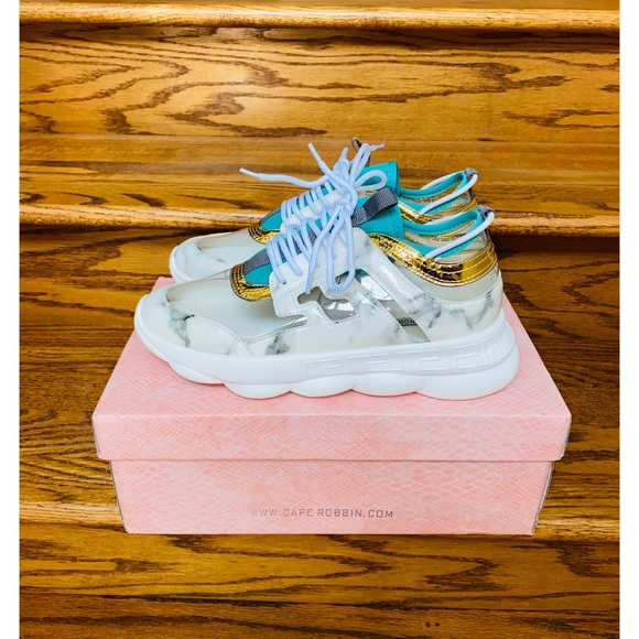 Cape Robbin Shoes - Cape Robbin Athena Marble Clear Sneakers 9